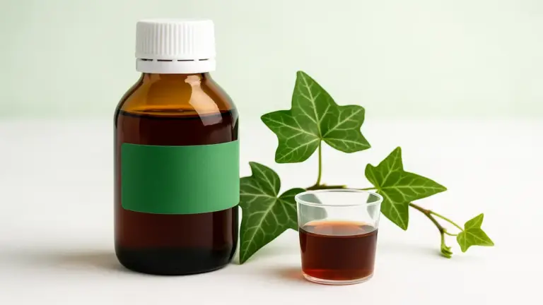 Folhas de hera (Hedera helix), planta medicinal utilizada como princípio ativo do Abrilar xarope